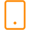 Ikon av en mobiltelefon, symboliserar kommunikation och teknik.